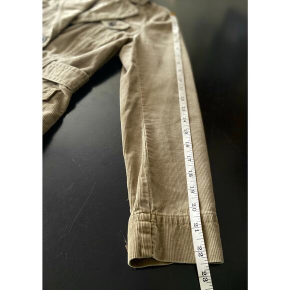 LOFT Army Green Corduroy Crop Jacket w/Belt sz 2P - Picture 12 of 12